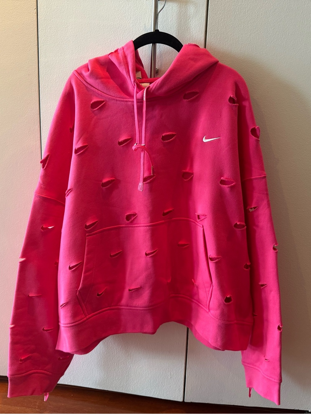 Nike x Jacquemus Le Swoosh Hoodie in Dark Pink